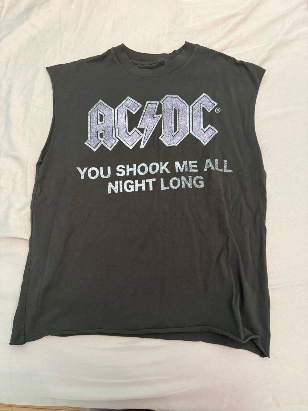 Karma Black AC/DC Sleeveless Graphic Tank - Purple Logo